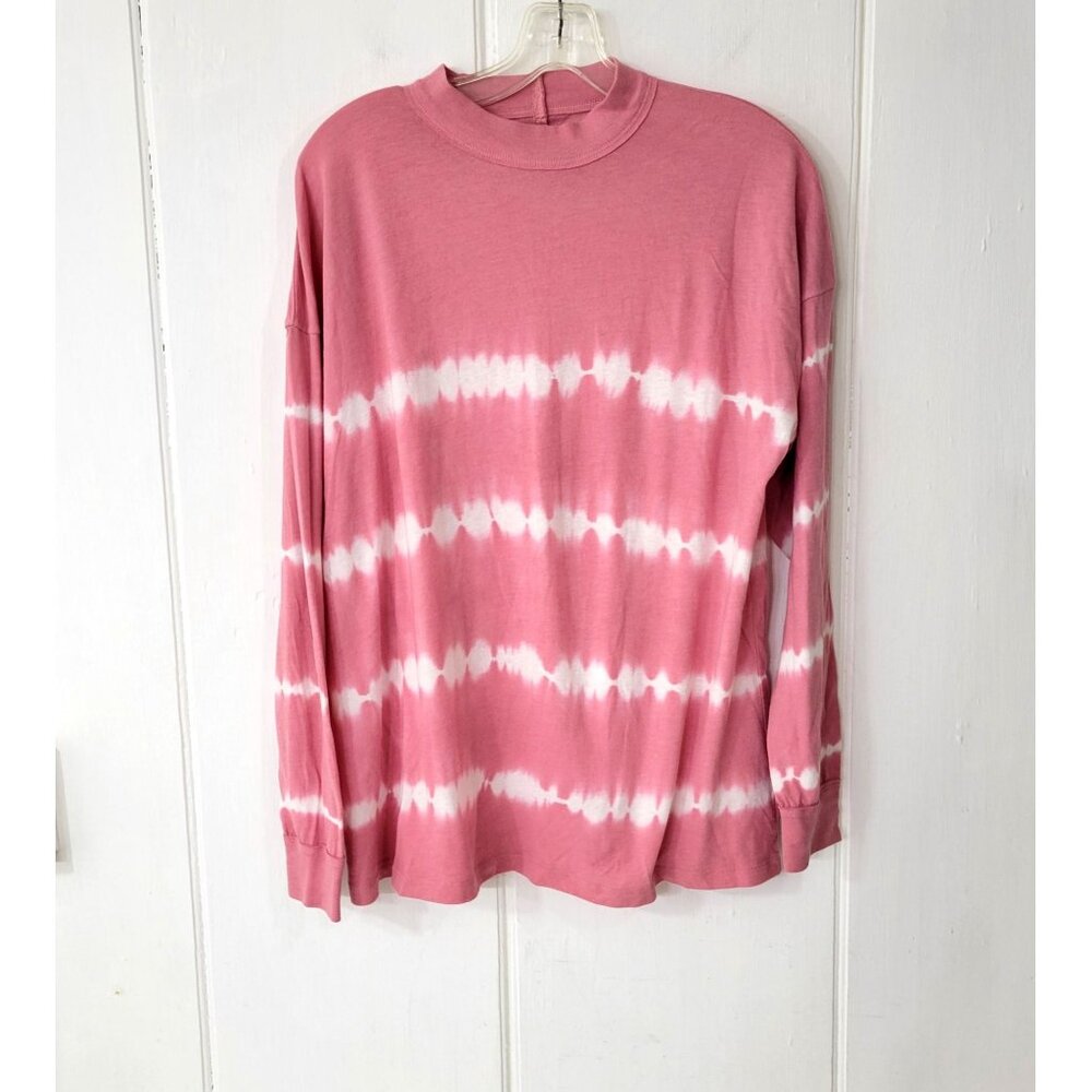 Pink Victoria's Secret Tie Dye Long Sleeve Mock Neck Jersey T Shirt